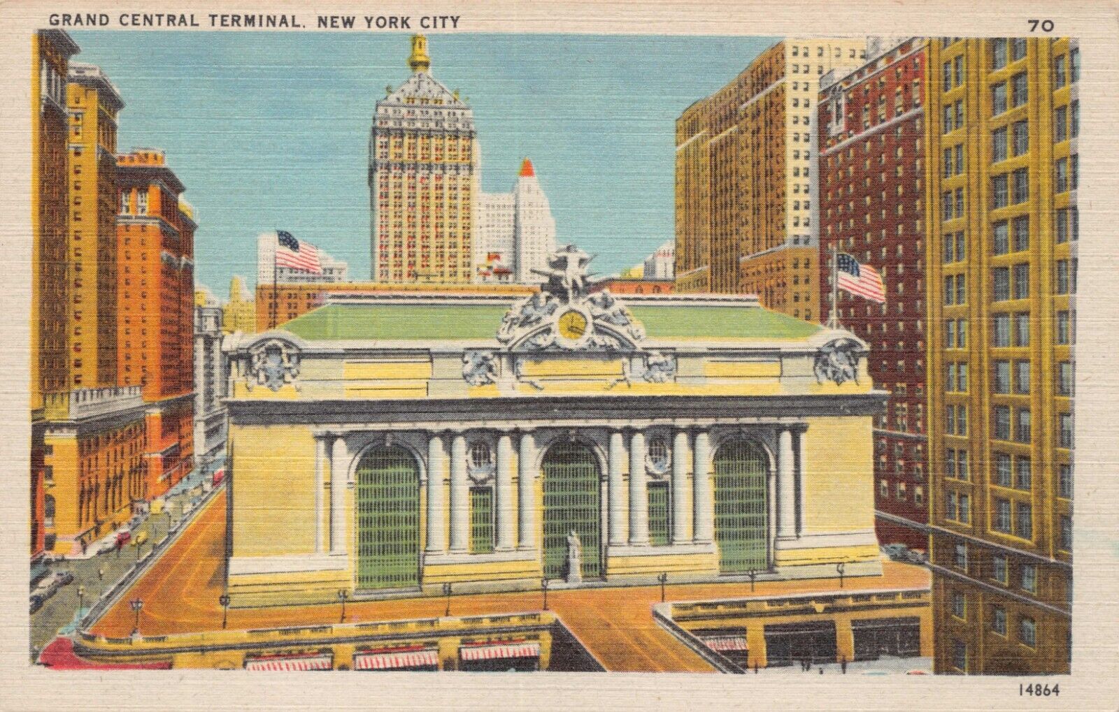 Grand Central Terminal 42nd Street NY City 600 Trains Daily Vtg Postcard CP357