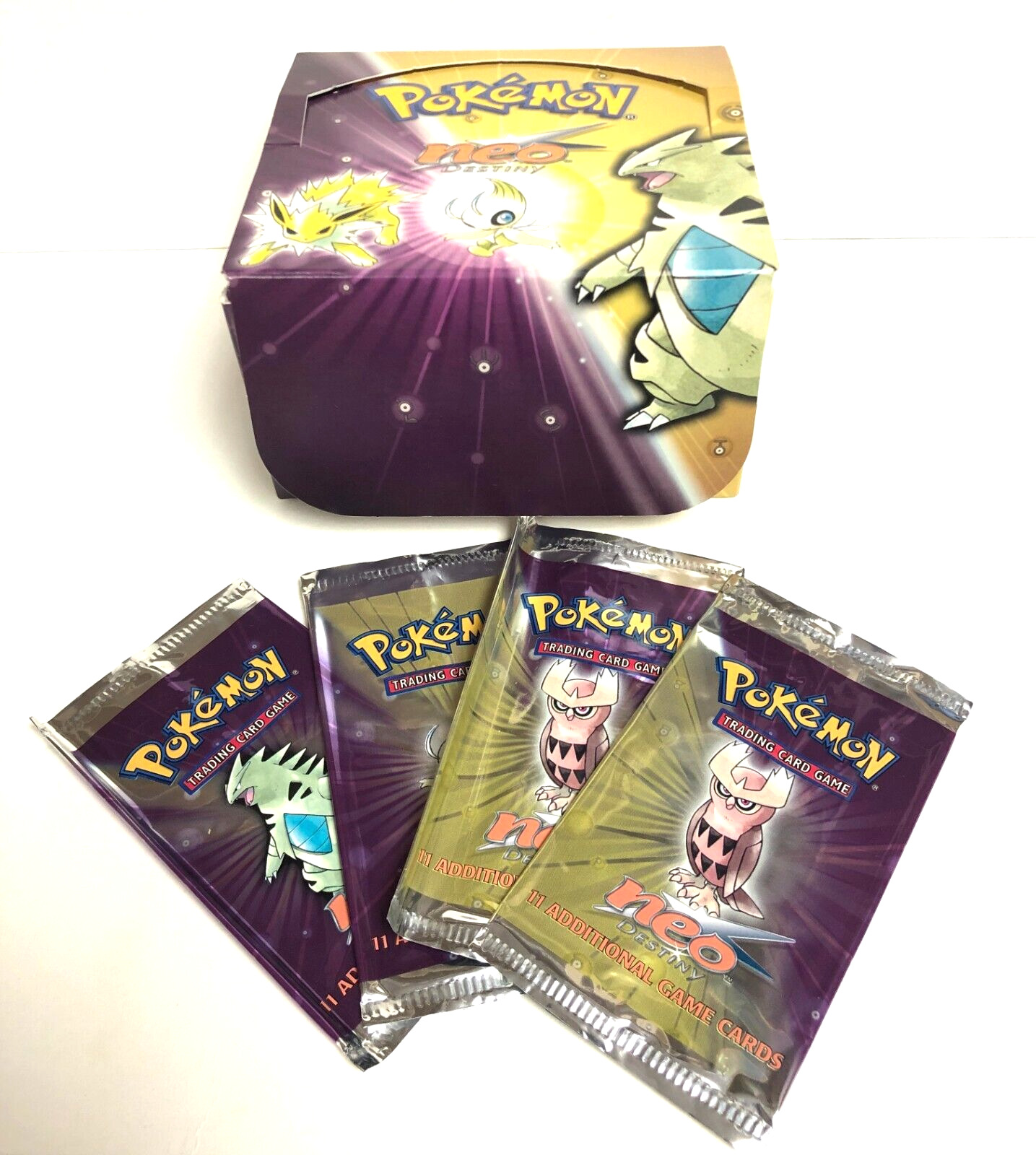 1995-2000 Pokemon Neo Destiny Empty Card Box with 4 Wrappers WOTC, Inc. no cards
