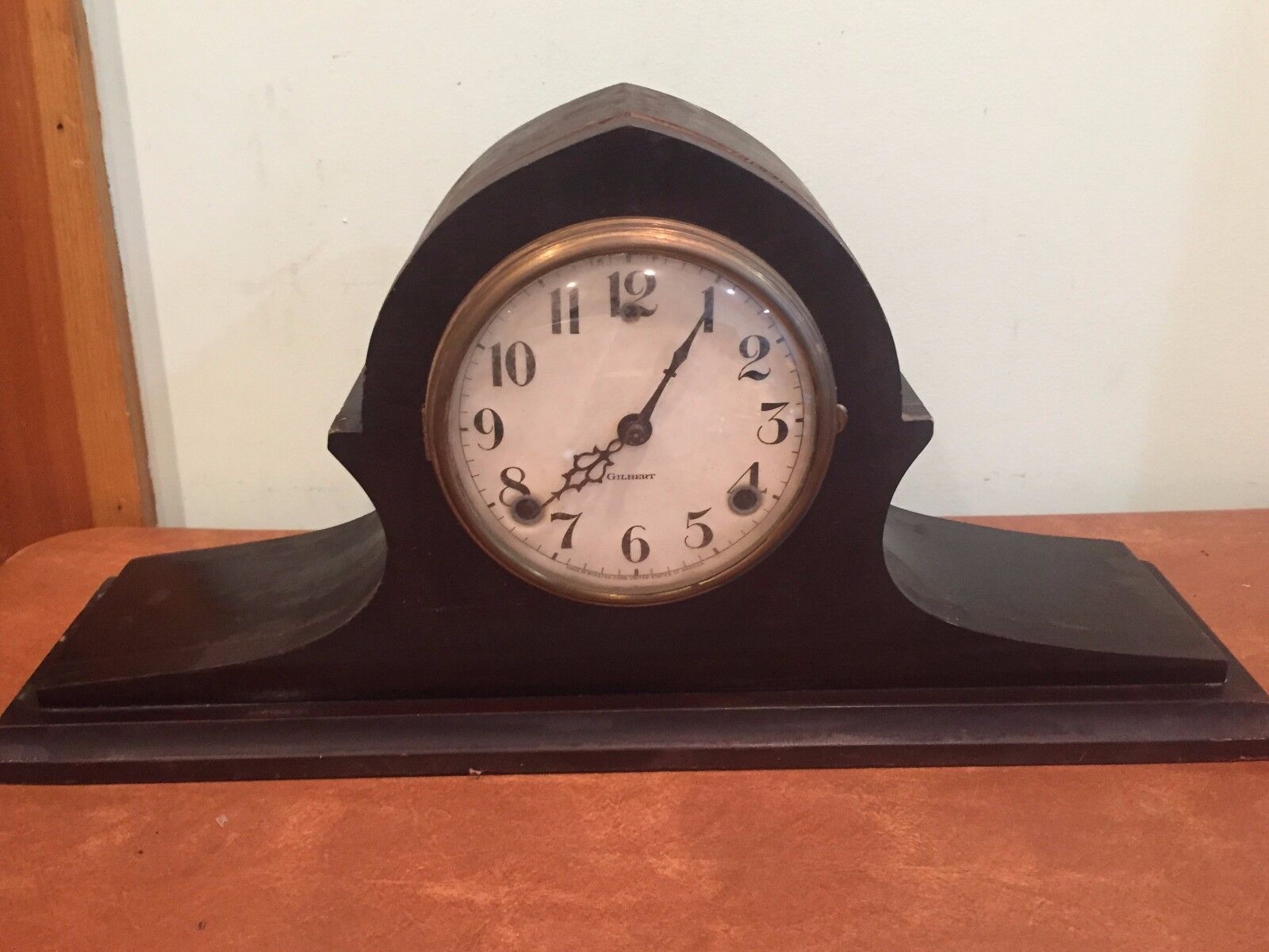 Antique Vintage Wm. Gilbert Striking Tambour Mantel Clock