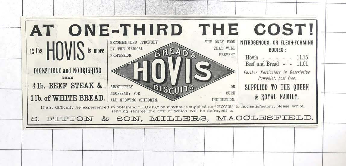 1893 S Fitton And Son Macclesfield, Hovis For The Royal Family