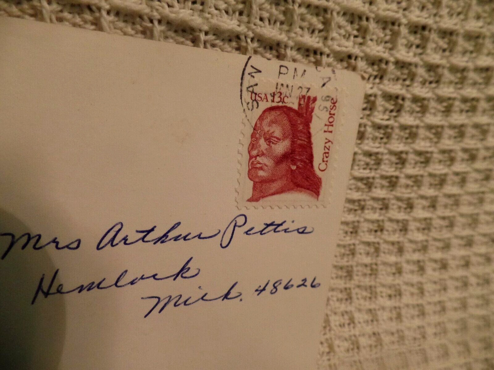 Crazy Horse Stamp on Midway Point, Carmel Bay, California POSTCARD, 1951?-L@@K