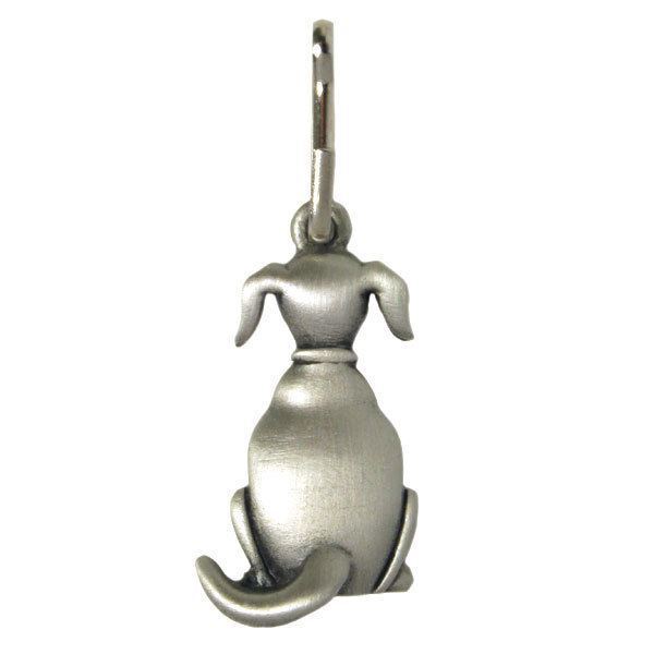 Dog Clothing Zipper Pull Silver Pewter Back  1074ZP