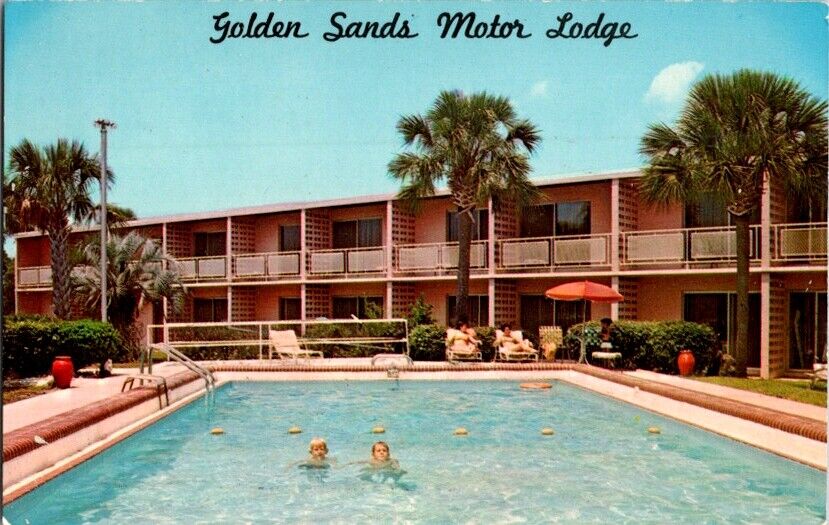 Vintage Postcard Golden Sands Motor Lodge Jacksonville FL Florida 1971     H-485
