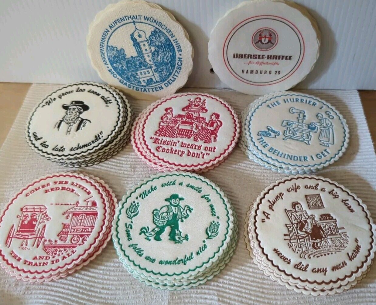 NEW Old Stock Dutchcraft Inc. Assorted Coasters Vintage Amish Design Decoupag 