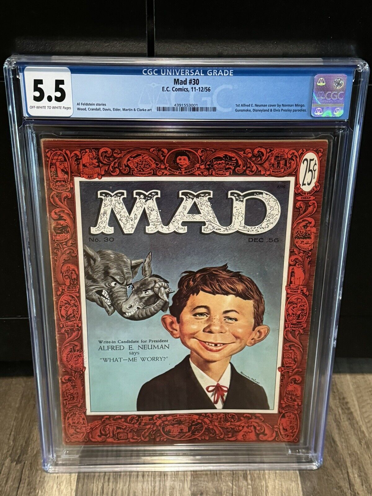 Mad Magazine #30 CGC 5.5 1st Cover Appearance of Alfred E. Neuman 🔑 1956