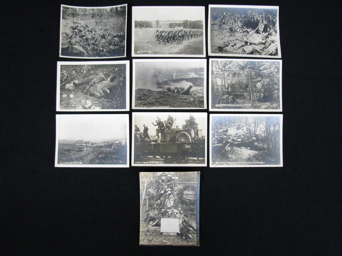 Lot of 10 WW1 Original Military Photos Soldiers, Locations, Equipment WW1 (D)