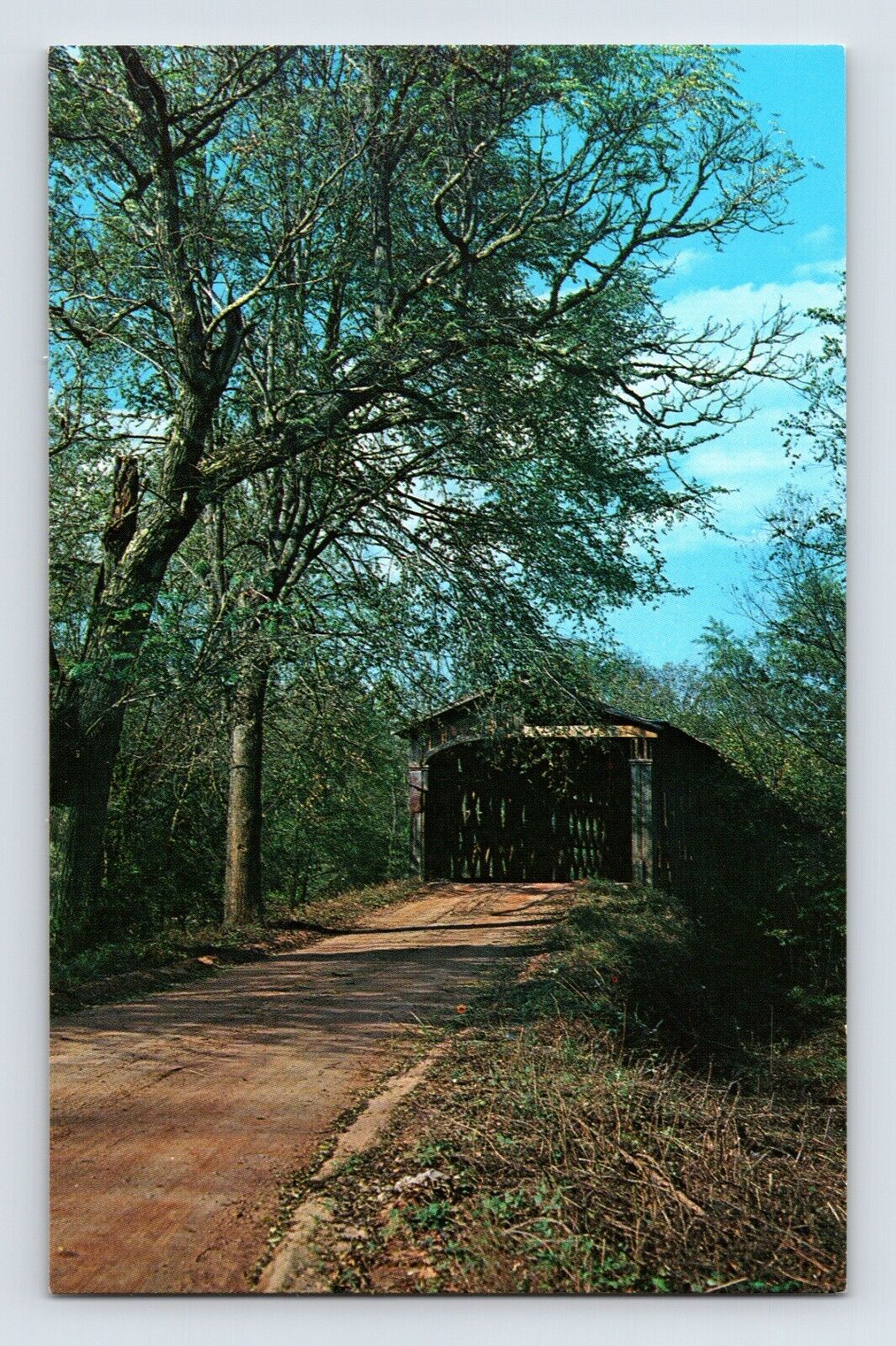Postcard Georgia Carlton GA Broad River Covered Bridge 1970s Unposted Chrome