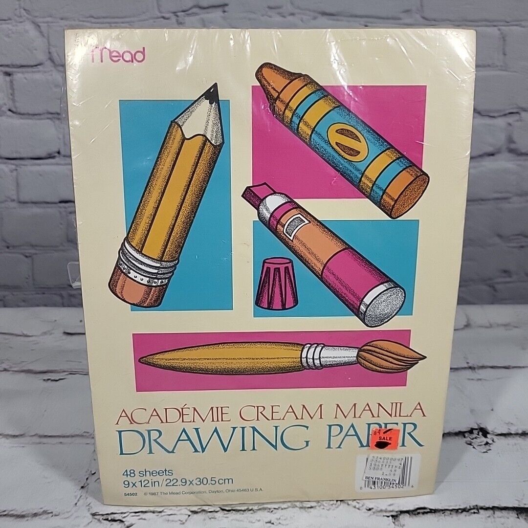 Vintage 80s Mead Drawing Paper 48 Sheets 9\