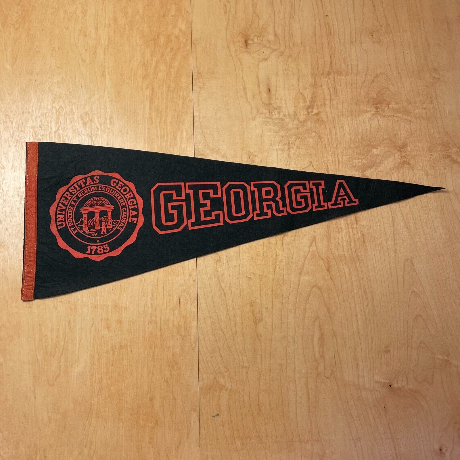 Vintage 1950s University of Georgia 12x28 Felt Pennant Flag