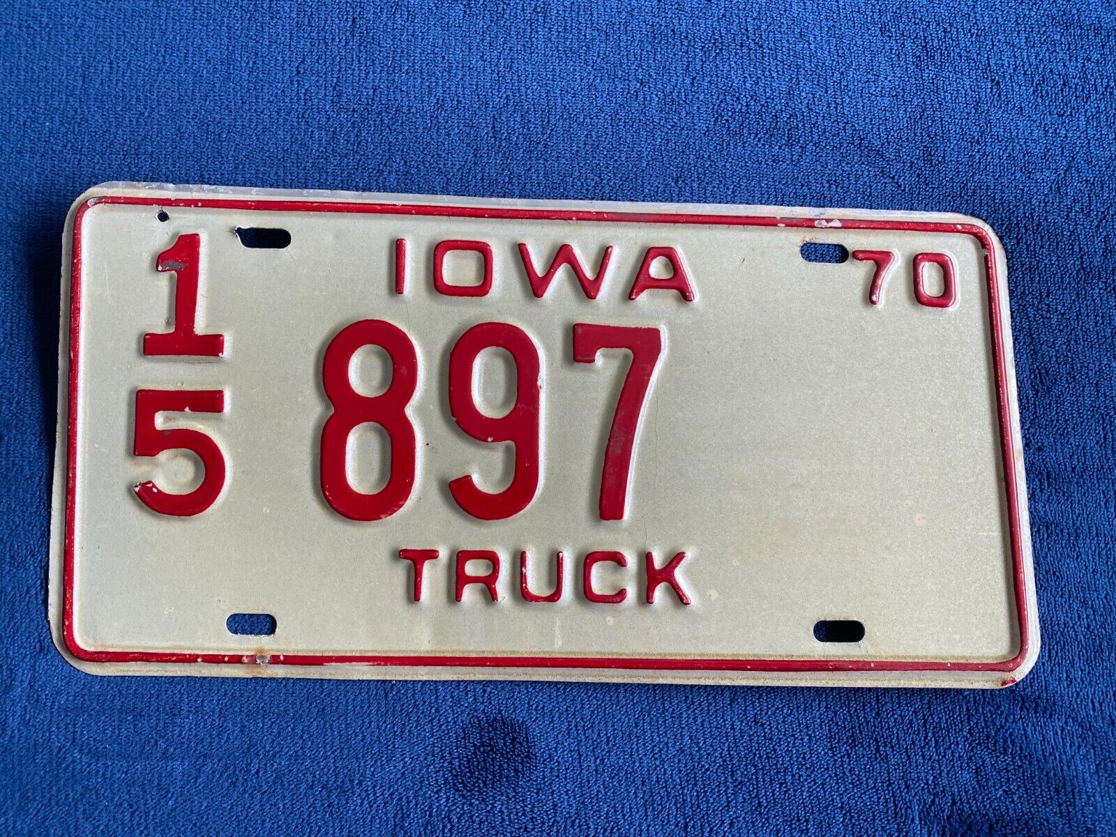 1970 Iowa Truck Cass County License Plate 897