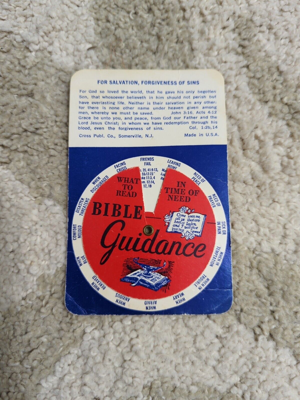 Vintage Bible Guidance Dial What To Read In Time Of Need 16 Situations Religious