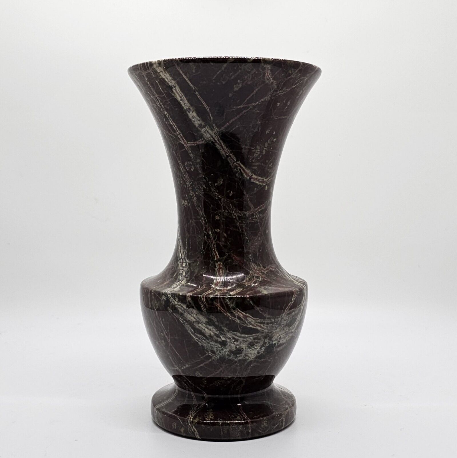 Vintage Polished Marble Vase 6.8\