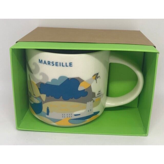 RARE - Starbucks Marseille FRANCE - You Are Here Coffee Mug 14oz