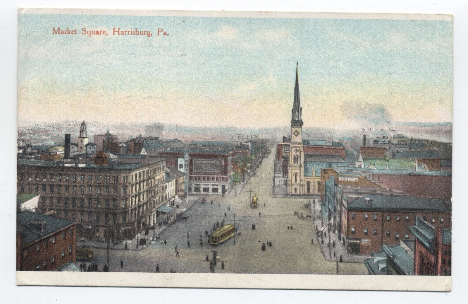1912 Market Square Harrisburg PA postcard [S.2649]