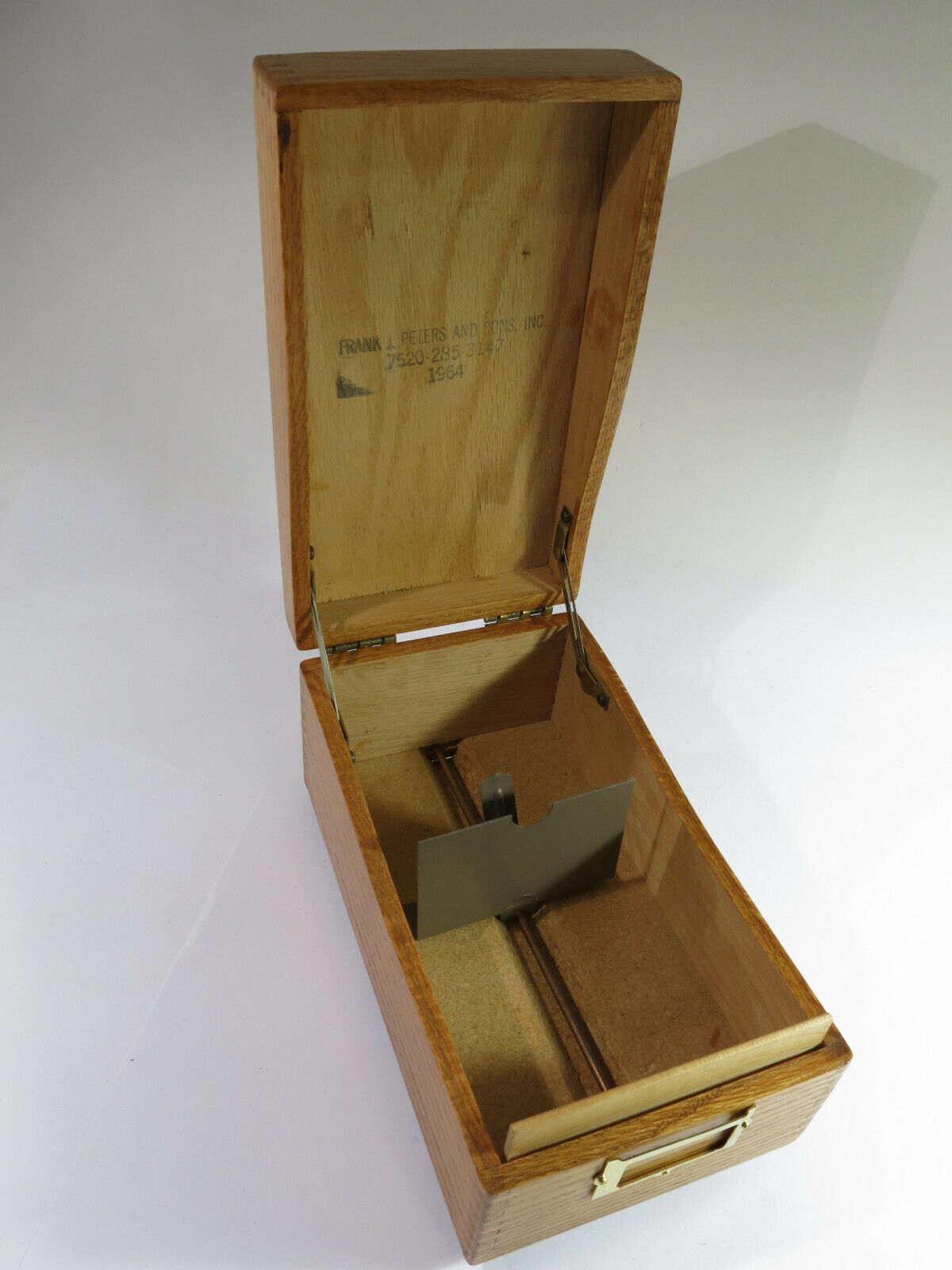 Restored & Refinished Vintage 1964 Frank Peters Solid Oak Card File Box