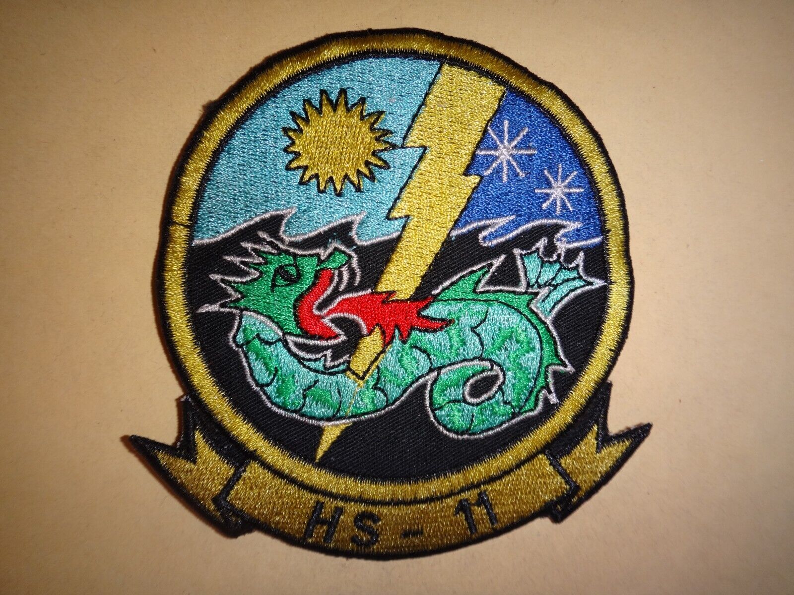 US Navy Patch Helicopter Anti-Submarine Squadron ELEVEN (HS-11) DRAGON SLAYER