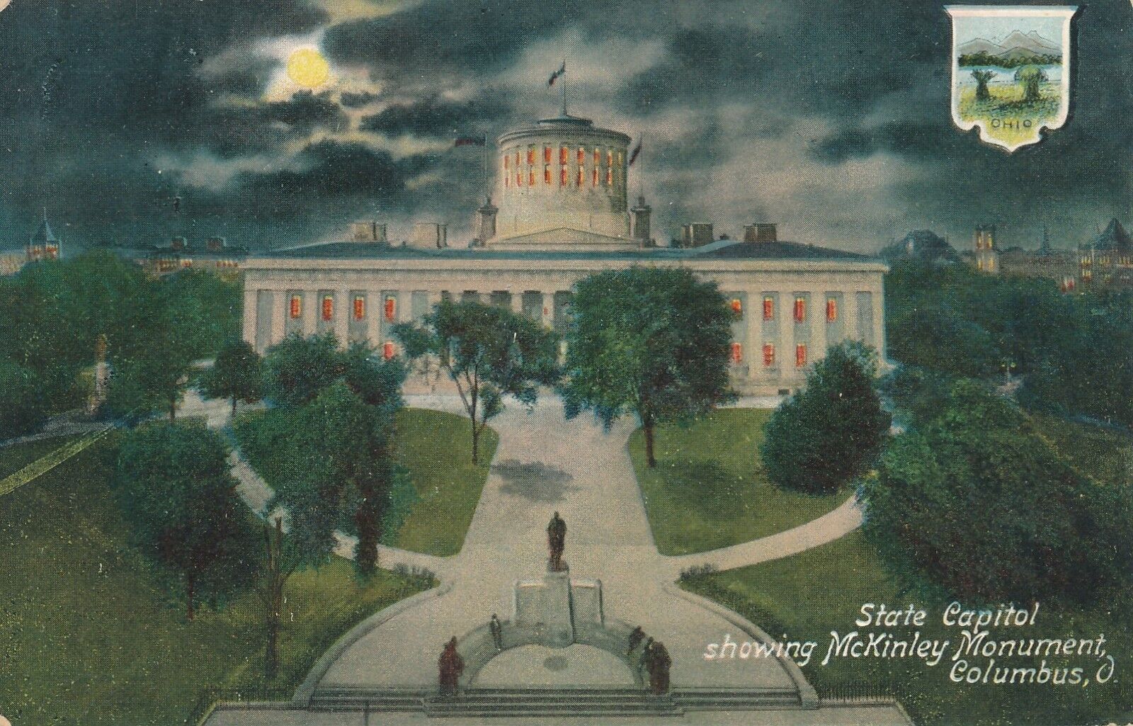 COLUMBUS OH – State Capitol showing McKinley Monument