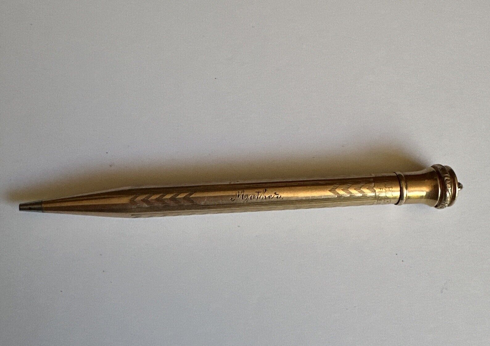 Vintage WAHL Eversharp GOLD filled Engraved Pencil Monogrammed MOTHER