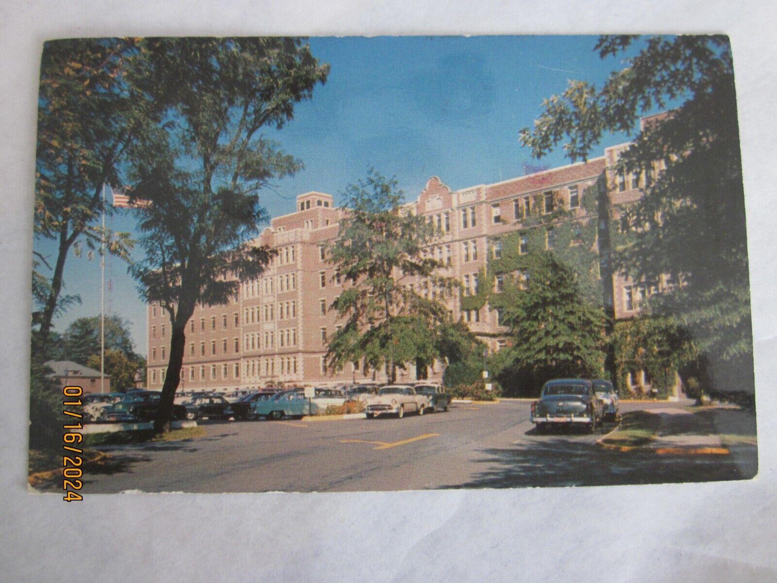 Vintage Post Card, Colored  Postcard of Massachusetts Newton Wellesley Hospital