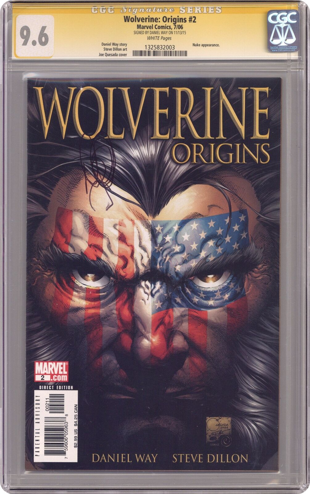 Wolverine Origins #2A Quesada CGC 9.6 SS Way 2006 1325832003