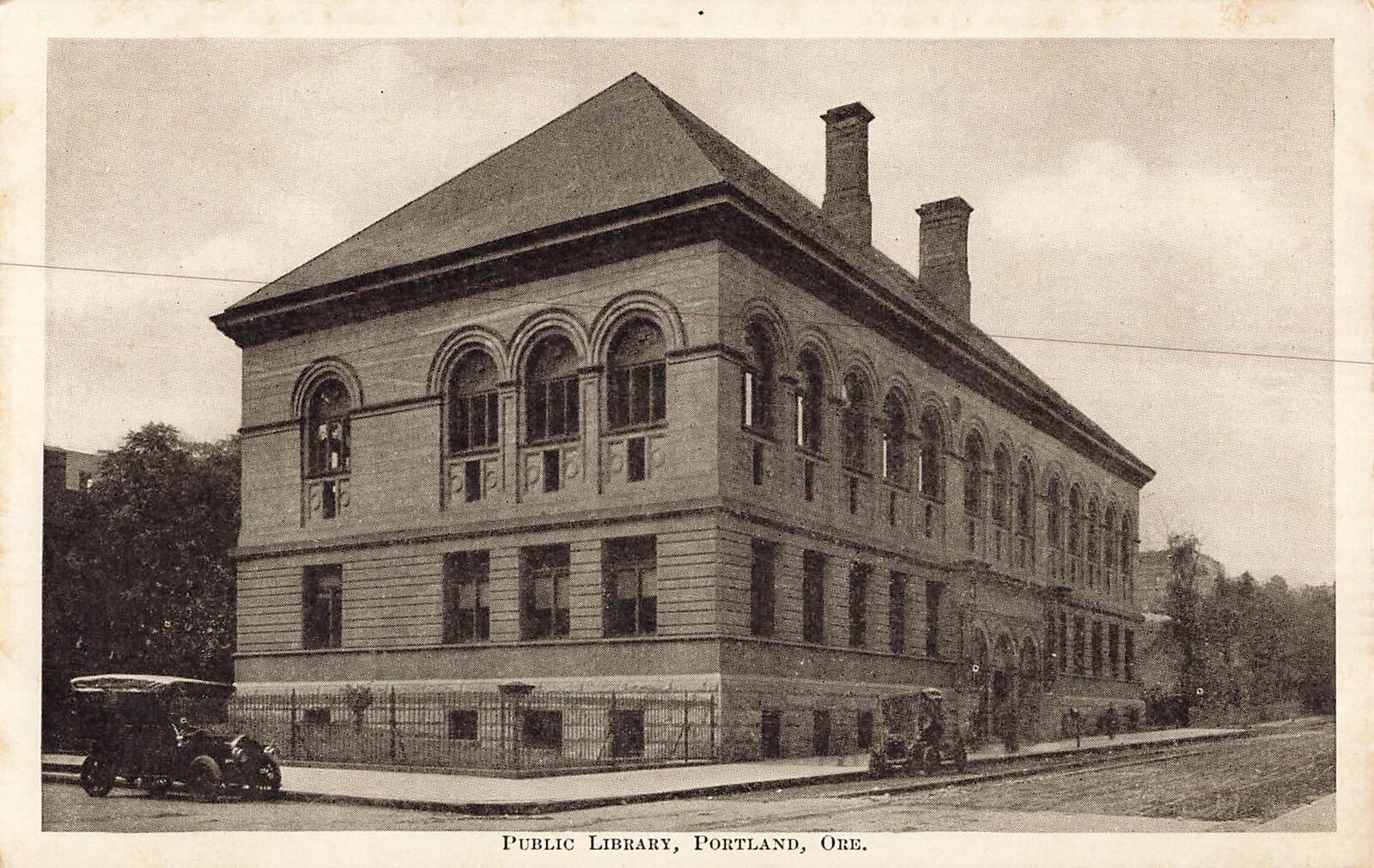1910s RPPC Public Library Real Photo Postcard Portland Oregeon 