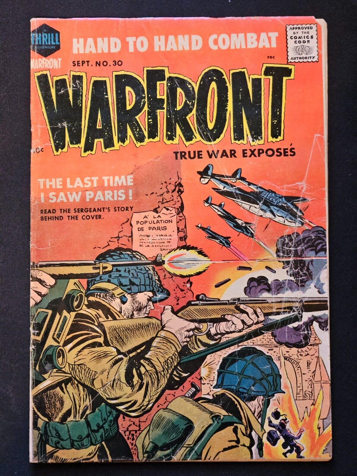 Warfront issue #30 (1956, Harvey / Thrill) Jack Kirby cover Tales of Combat Pics