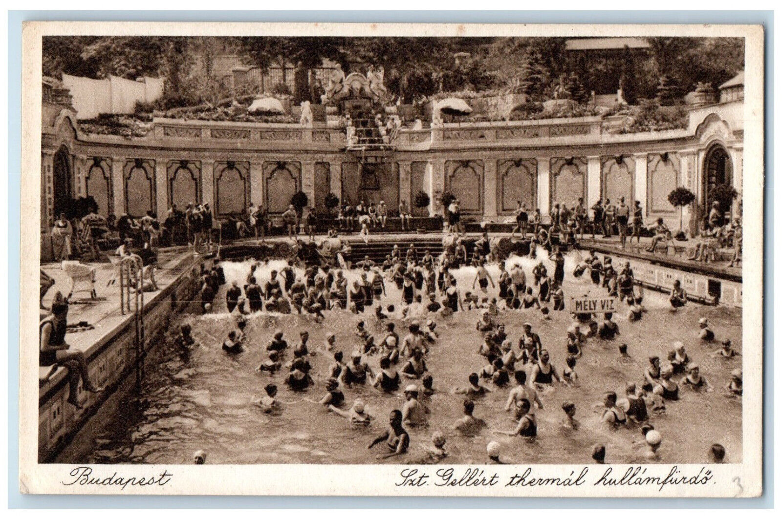 Budapest Hungary Postcard St. Gerhardus Thermal Wave Bath c1920\'s Unposted