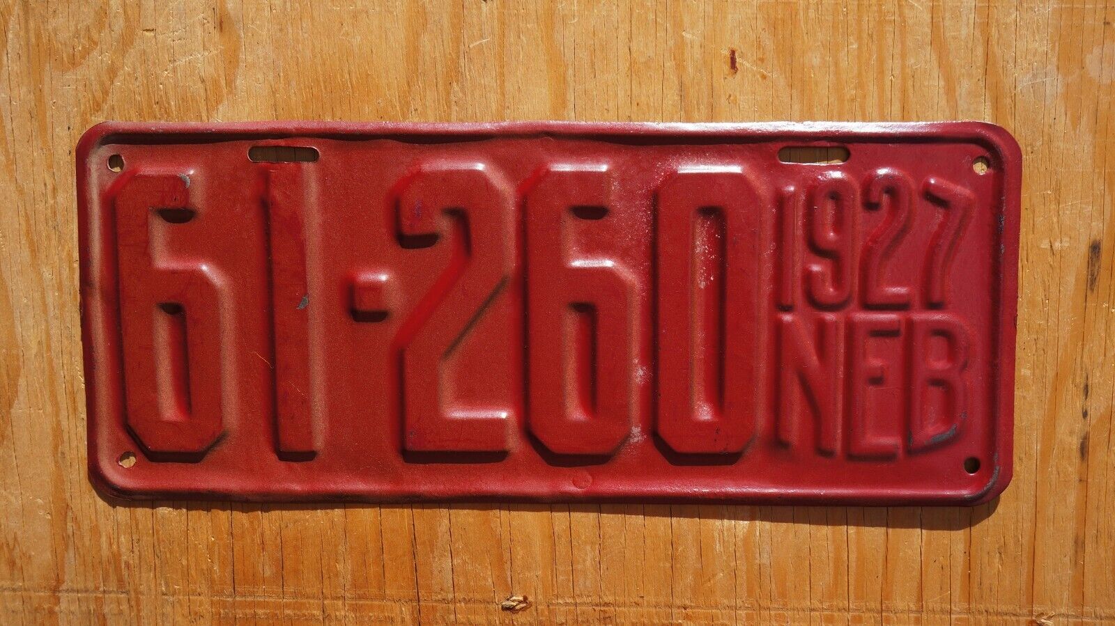 1927 Nebraska License Plate # 61 - 260
