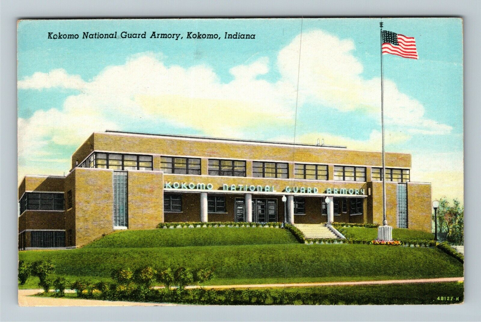 Kokomo IN Indiana, Kokomo National Guard Armory Vintage Souvenir Postcard