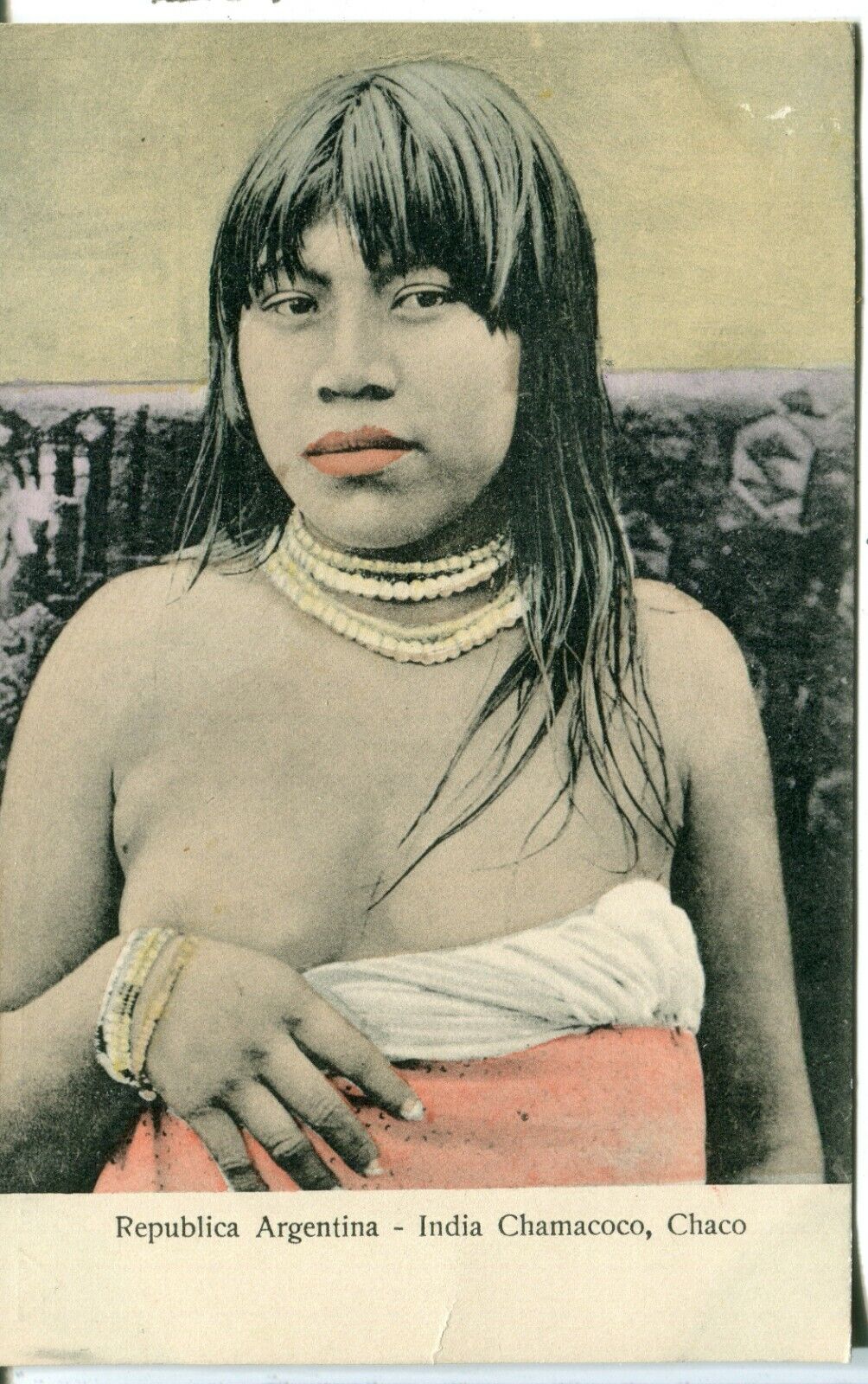 Argentina Chaco Chamacoco Woman circa 1907 cover postcard