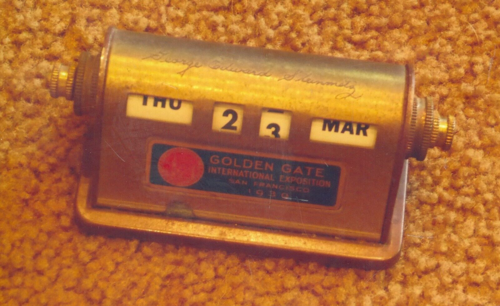 Scarce 1939 San Francisco Golden Gate Inter Expo Mechanical Calendar