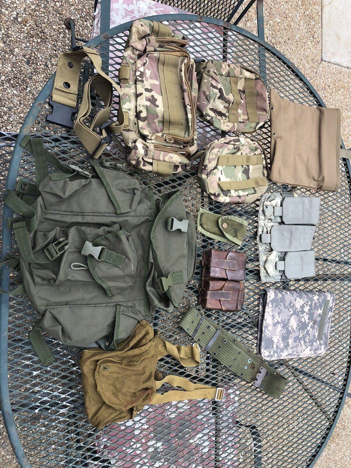 Assorted military items , used military gear.