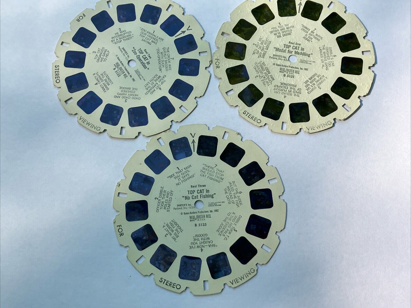 Vintage View-Master Top Cat 3 Reels Only