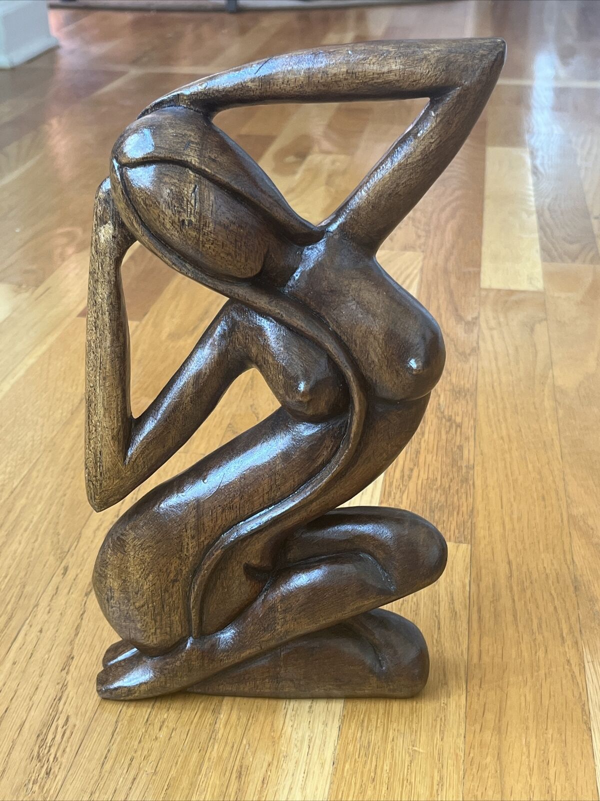 Romantic Wood Sculpture Hand Carved Hug Love Statue Figurine-Vintage-rare