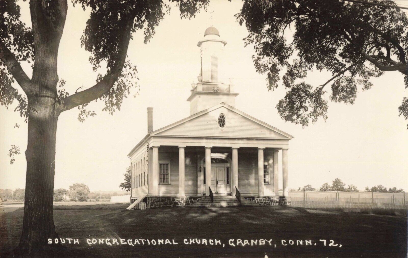 South Congregational Church Granby Connecticut CT c1920 Real Photo RPPC