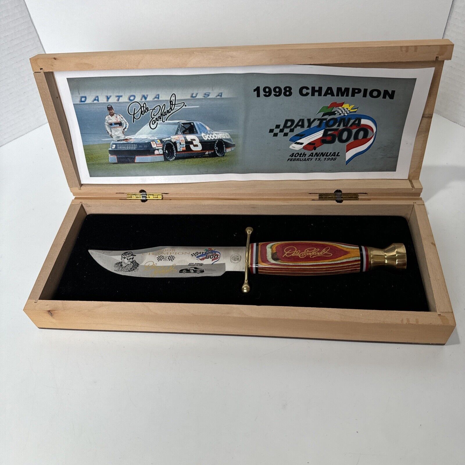 Dale Earnhardt Chipaway Cutlery Daytona 500 Nascar 1998 Champion Bowie Knife