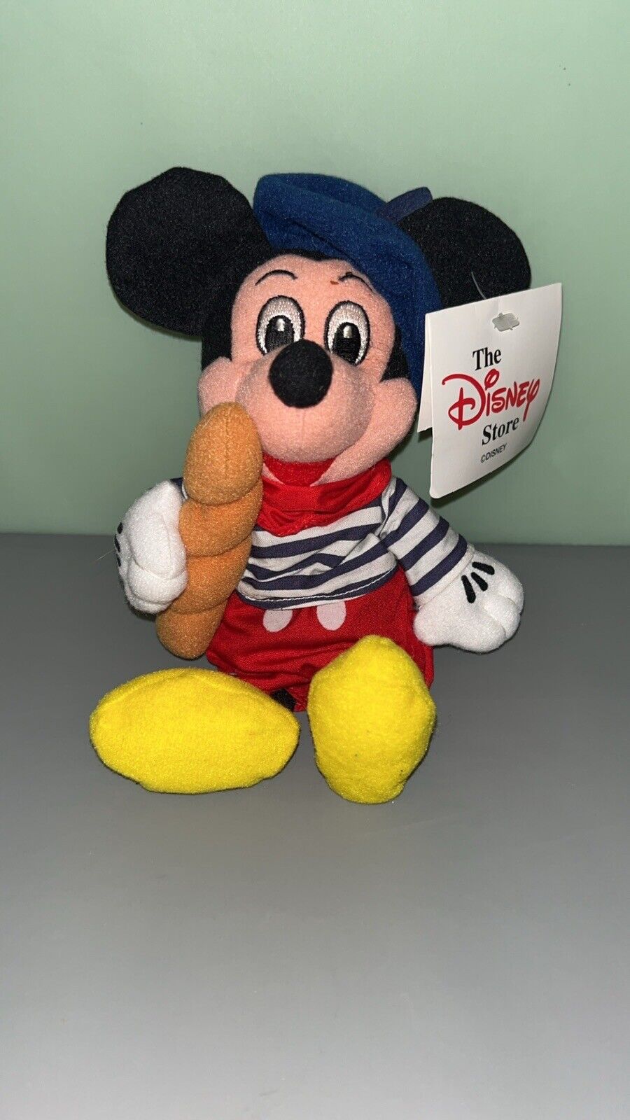 Disney FRENCH Mickey Mouse WITH BAGUETTE collectable plush.