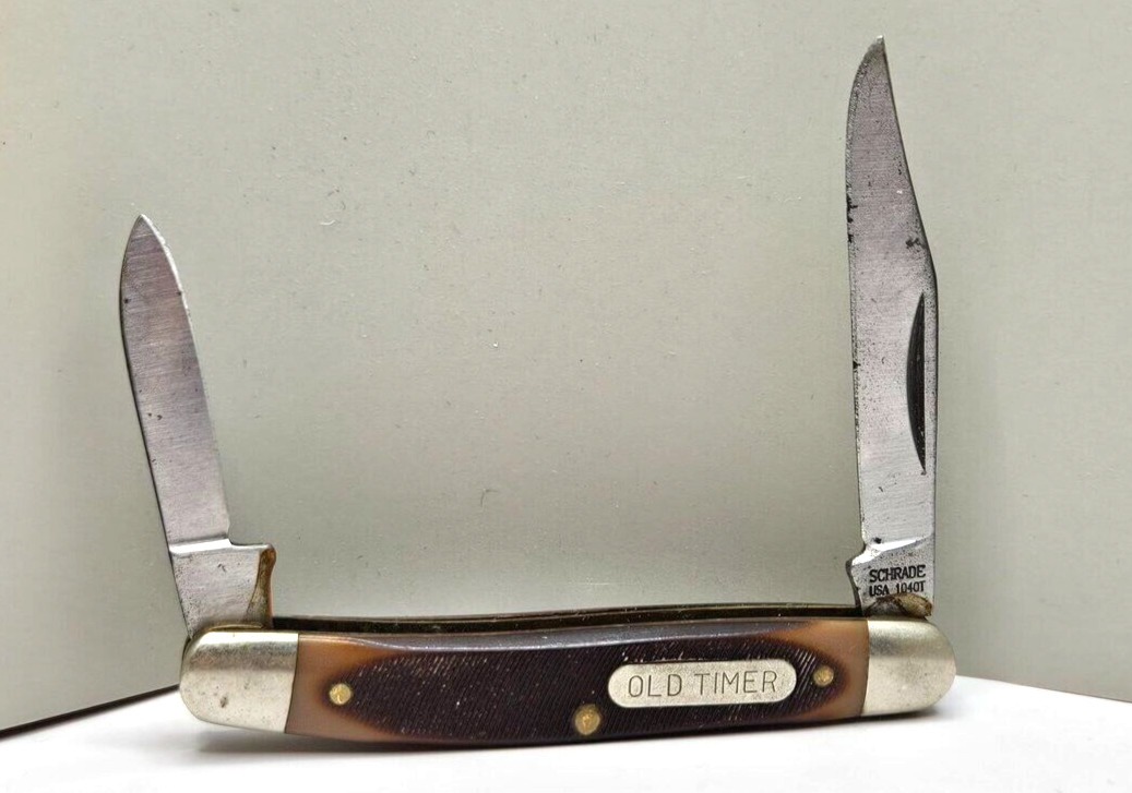Vintage  Schrade Old Timer  USA 1040T  2-Blade Folding Pocket Knife