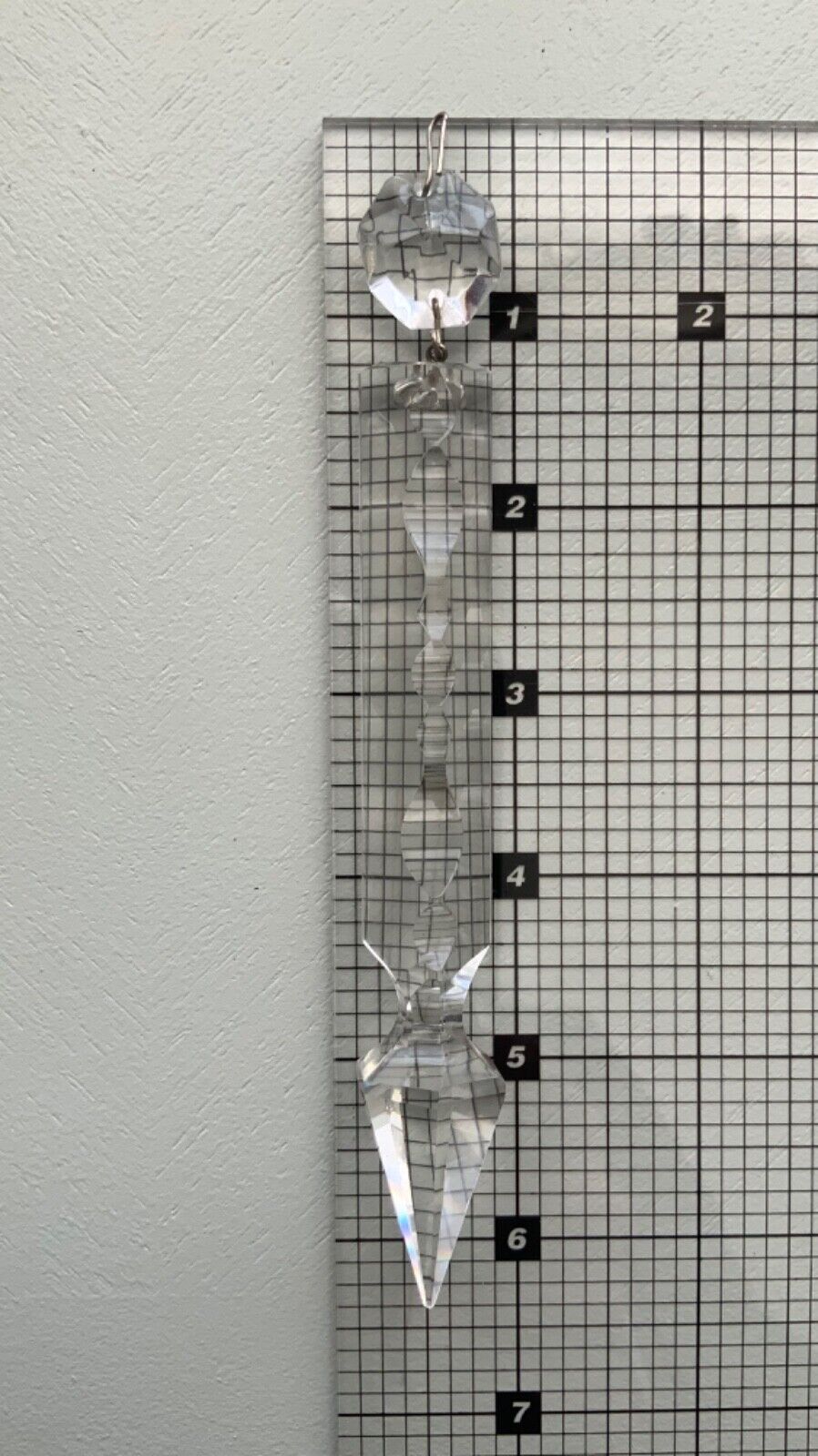 Antique VTG Replacement Glass Crystal Prism Chandelier Long Spear