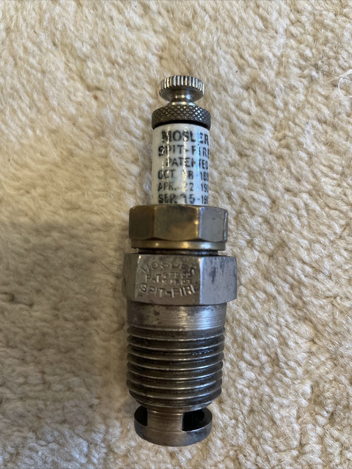 Antique Mosler Spit Fire Spark Plug 