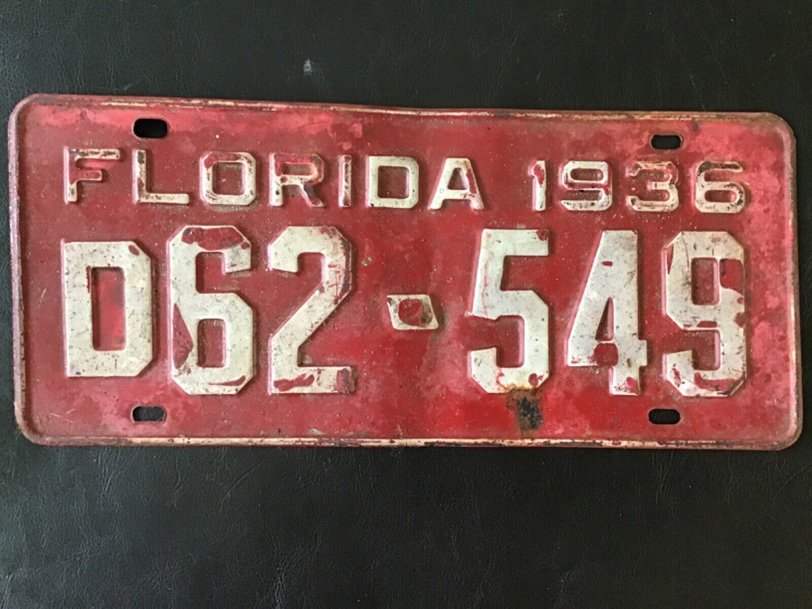 1936 Florida License Plate Tag (# clear as today, condition may or may not Pass)
