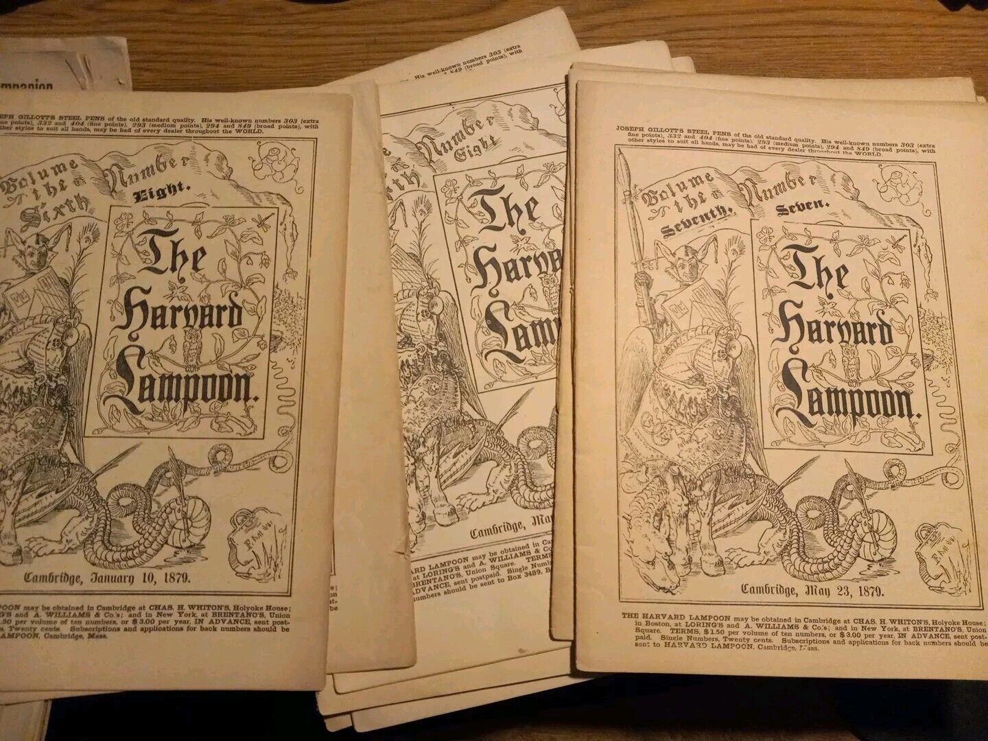 Extremely RARE original issues 1877-1880 Harvard Lampoon 13 total