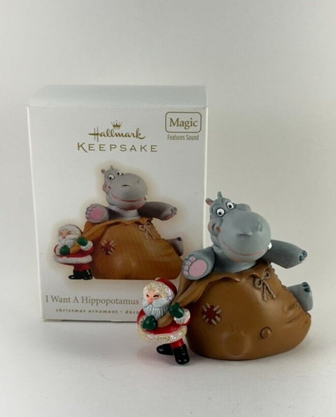 I Want a Hippopotamus for Christmas - 2009 Hallmark Magic Ornament -Tested/Works