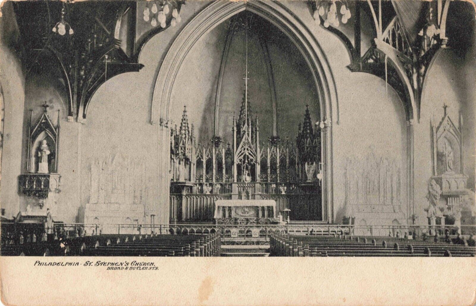 Interior St. Stephen's Church Broad Street Philadelphia Pennsylvania c1905 PC
