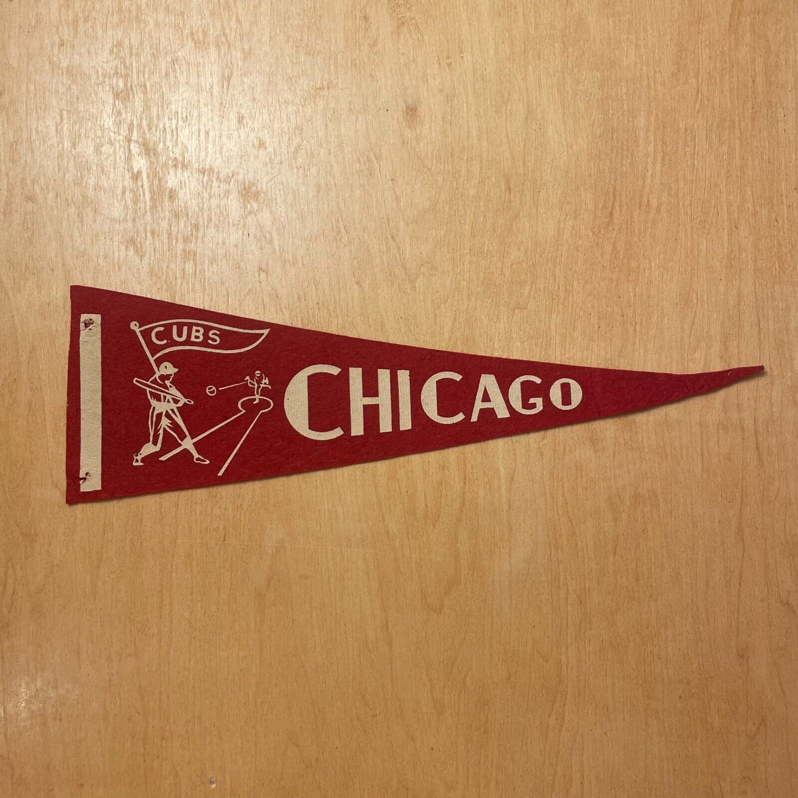 Vintage 1940s Chicago Cubs Baseball 5x15 Felt Pennant Flag