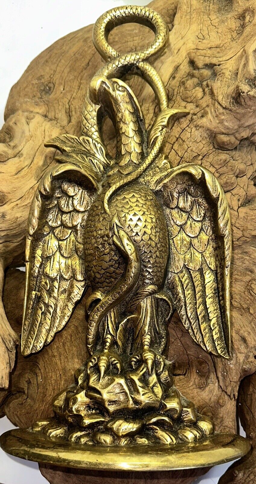 Eagle & Snake Porter Brass Door Stop By Peter Page 1910-1920 Of Birmingham Circa