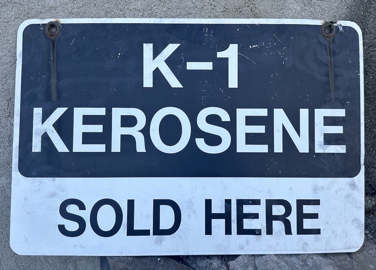 Vintage K1 Kerosene For Sale Sign Original From Old Gas Station Double Sided 