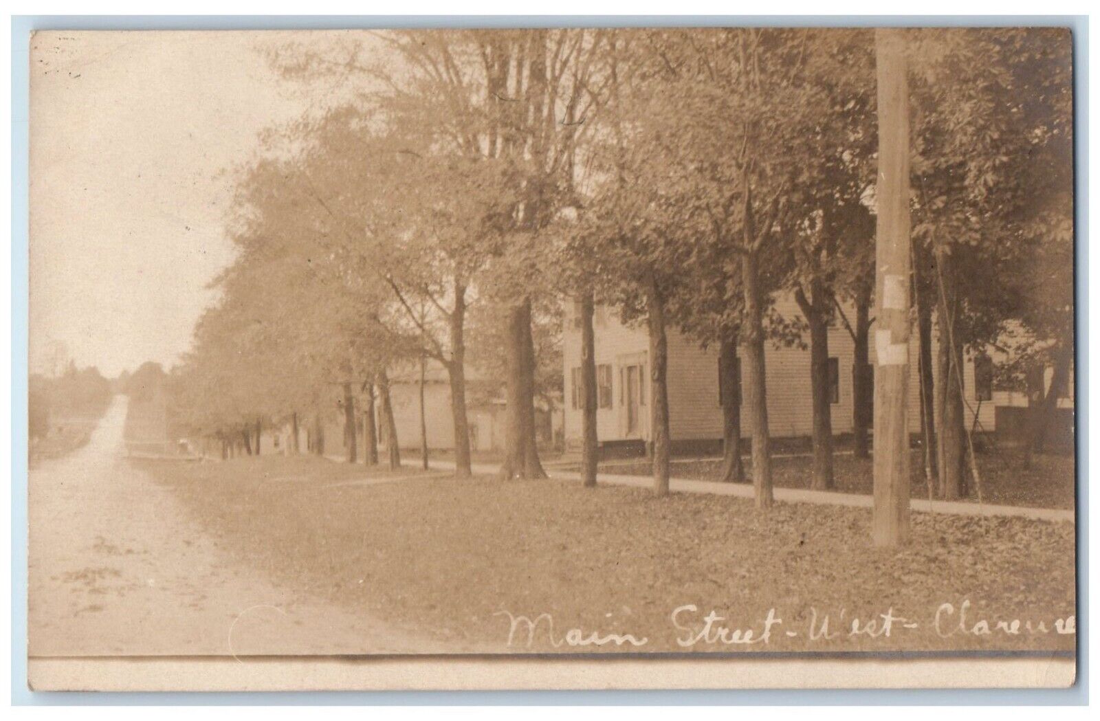 1908 Main Street West Clarence New York NY RPPC Photo Posted Antique Postcard