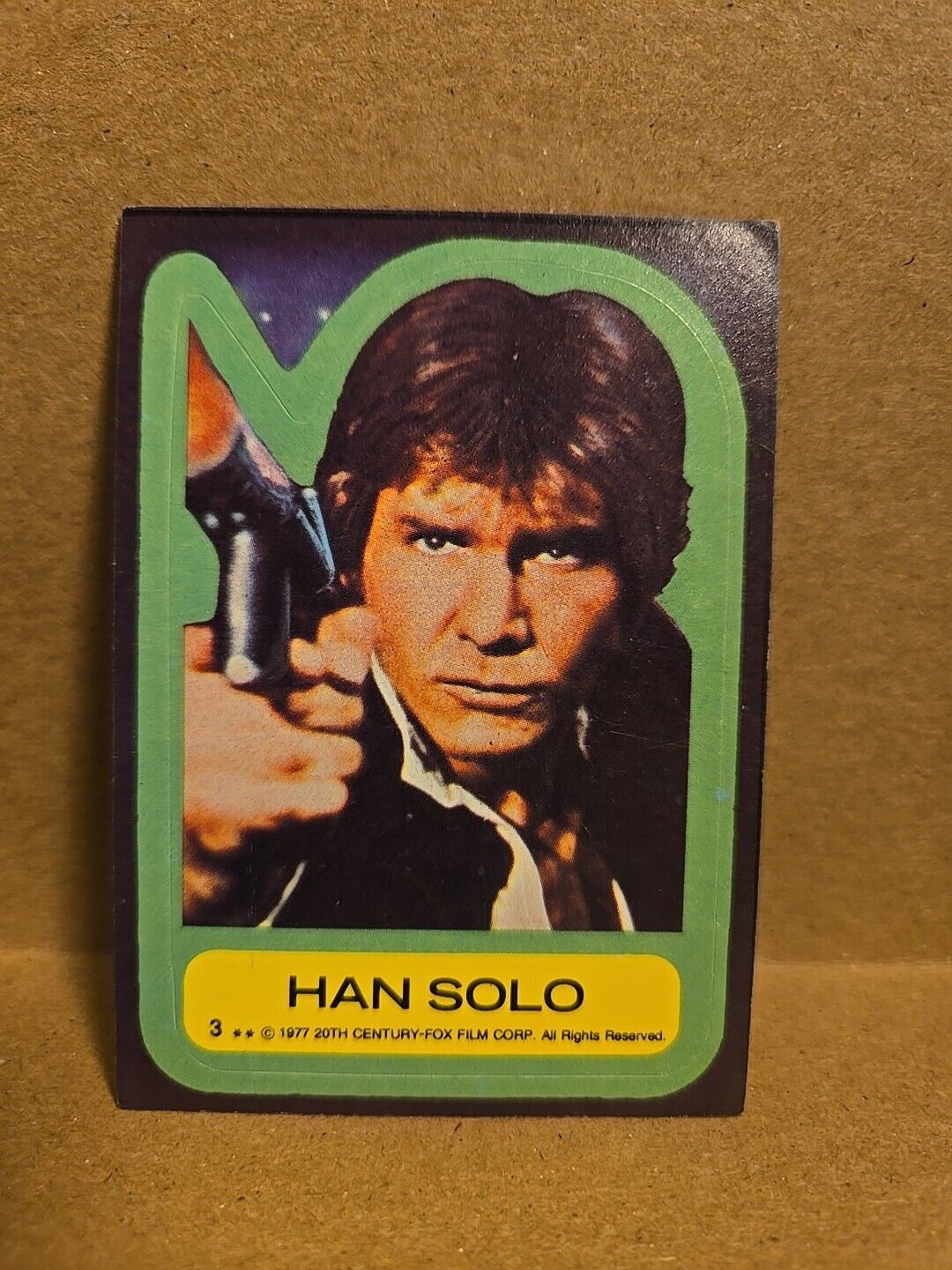 Vintage 1977 Topps Star Wars Sticker #3 Hans Solo EXCELLENT 