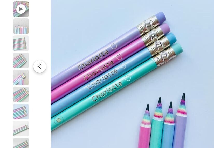 Rainbow Pencils Personalized, Set of 4